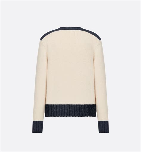 DIOR TEARS Sweater White Wool, Cotton and Alpaca Jacquard